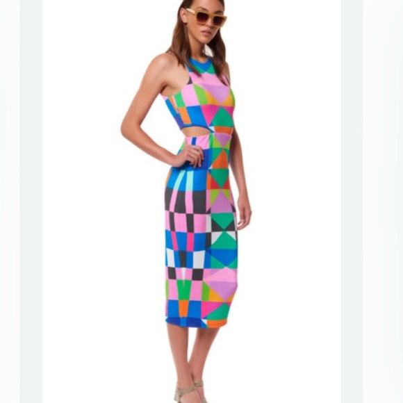 Mara Hoffman Geometric Print Halter Midi Dress - Picture 1 of 4